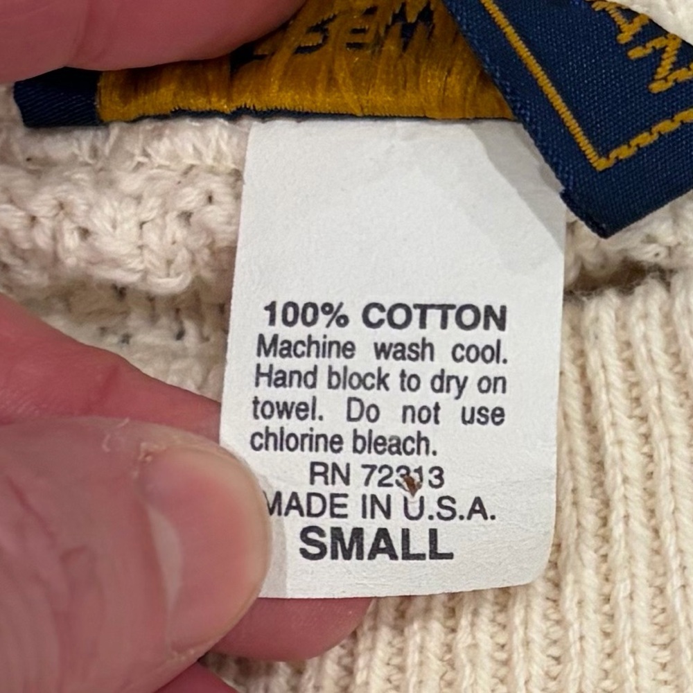 Vintage Andrew Rohan “Alaska” 100% Cotton Crewneck Sweater Made in USA Small USA - Picture 5 of 8